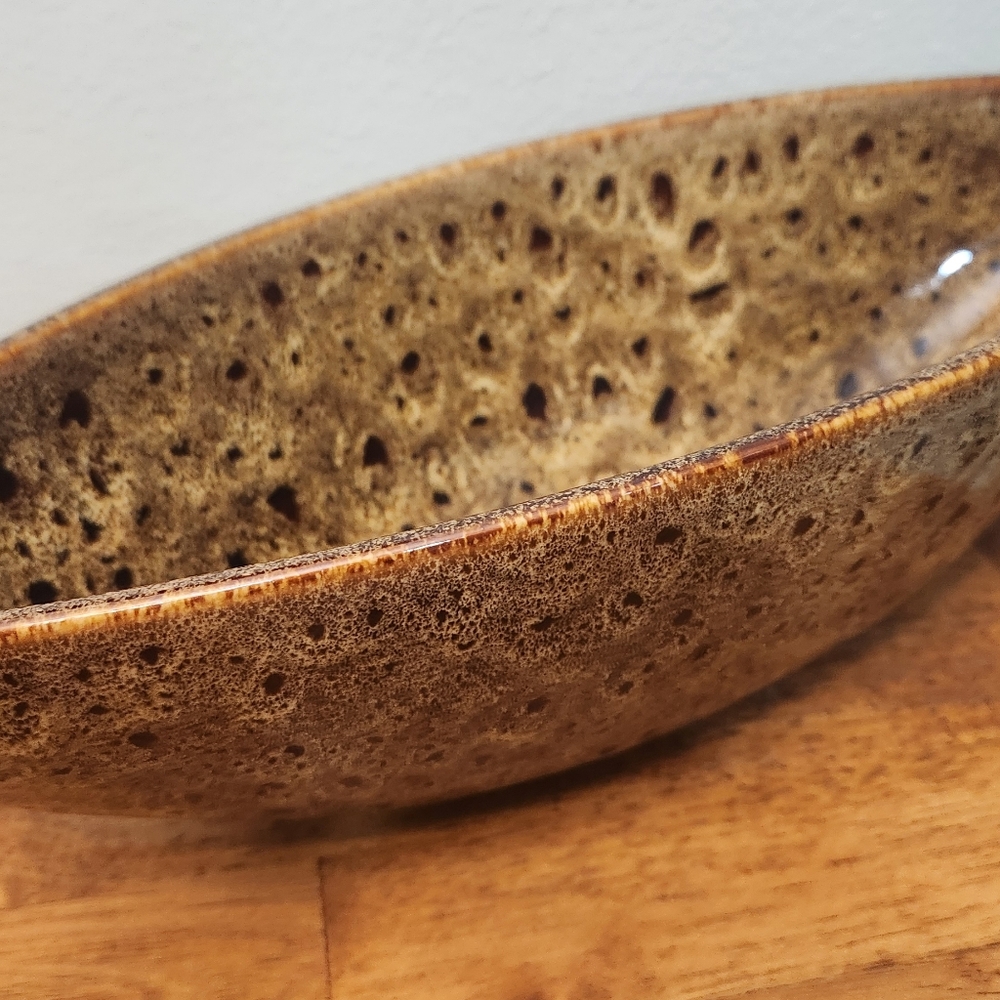 Elegant Expressions Ceramic Rustic Brown Ceramic Bowl Leopard - Picture 3 of 4